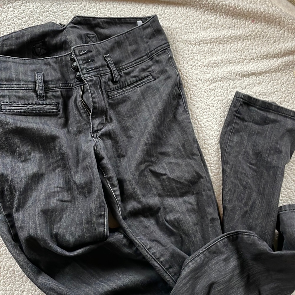 BCBG size 10 slim cut dark grey jeans